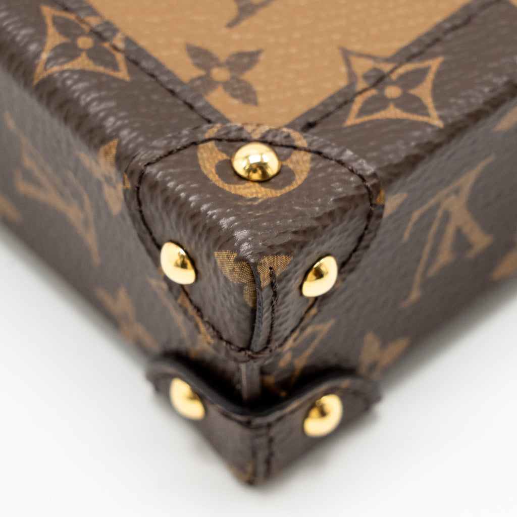 LOUIS VUITTON VERTICAL TRUNK POCHETTE WITH CHAIN MONOGRAM REVERSE CANVAS GHW