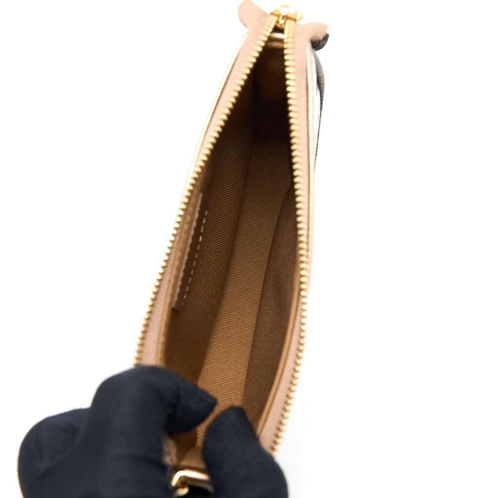 LOUIS VUITTON MINI POCHETTE ACCESSORIES PATENT BRONZE GHW (NEW VERSION)