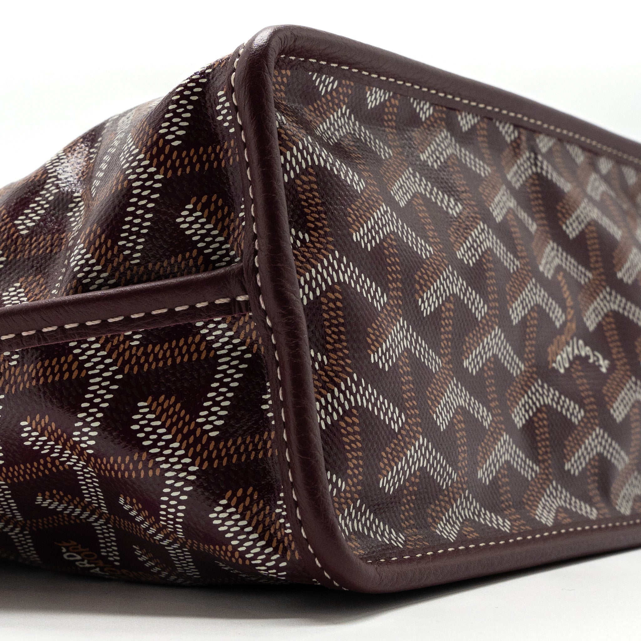 GOYARD MINI ANJOU MINI BAG CANVAS/ CALFSKIN BURGUNDY SHW