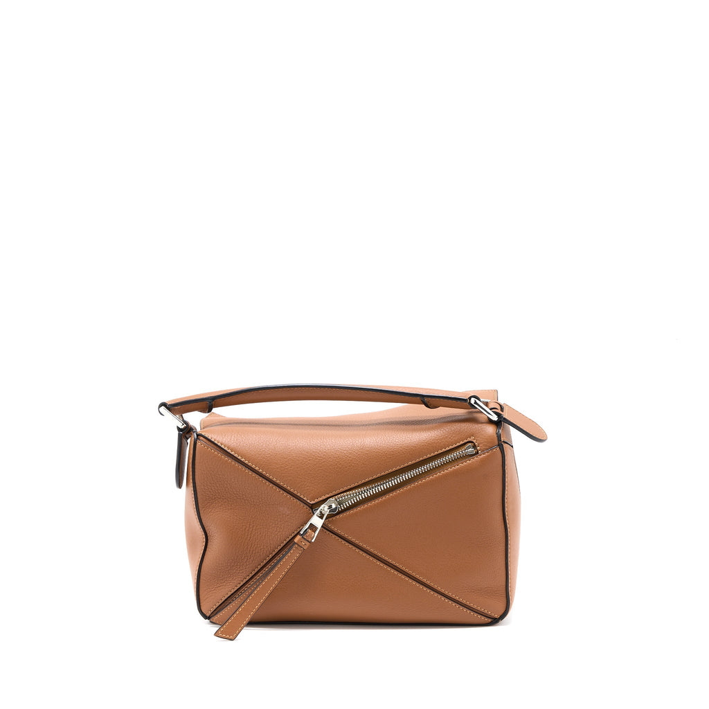 LOEWE SMALL PUZZLE BAG CALFSKIN TAN SHW