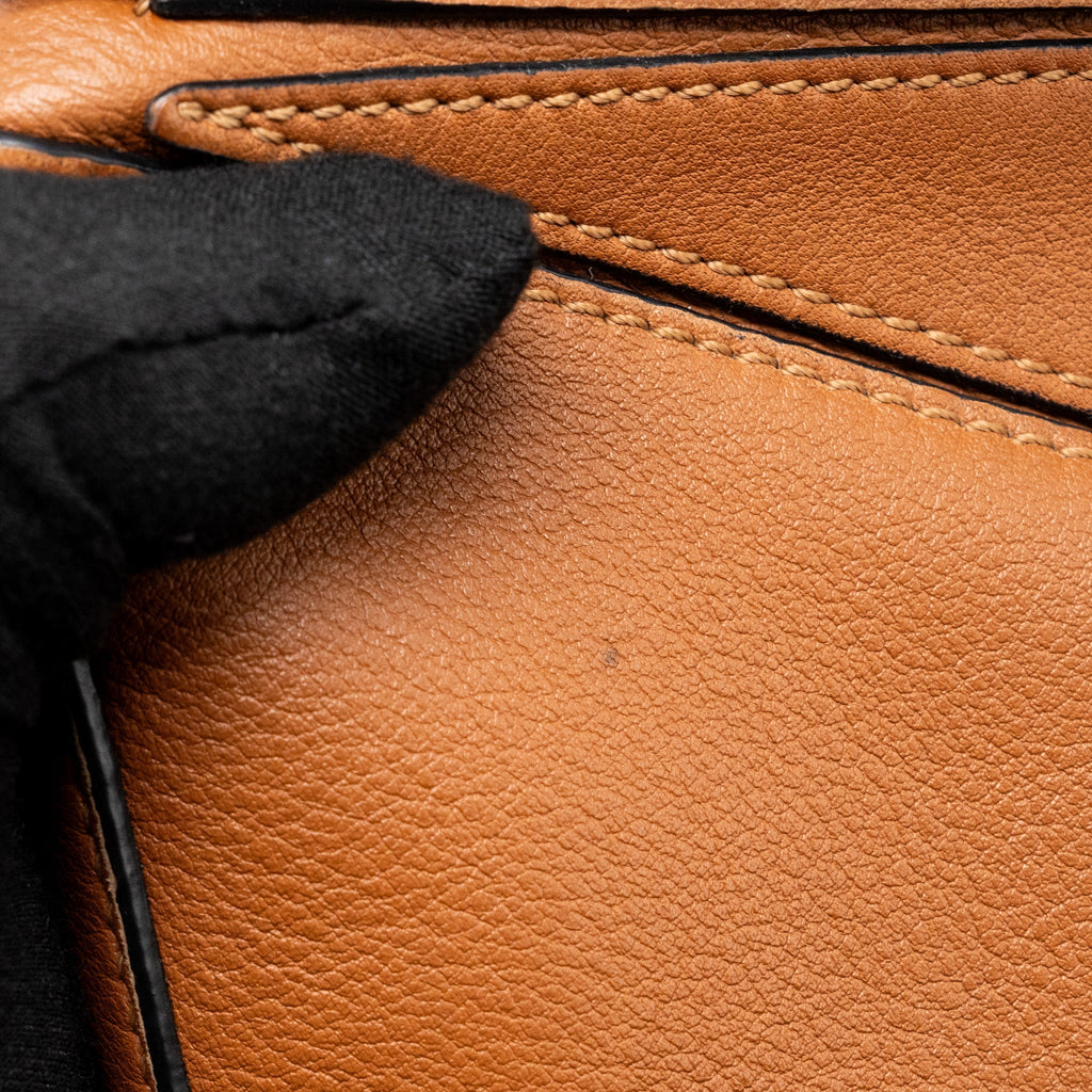 LOEWE SMALL PUZZLE BAG CALFSKIN TAN SHW