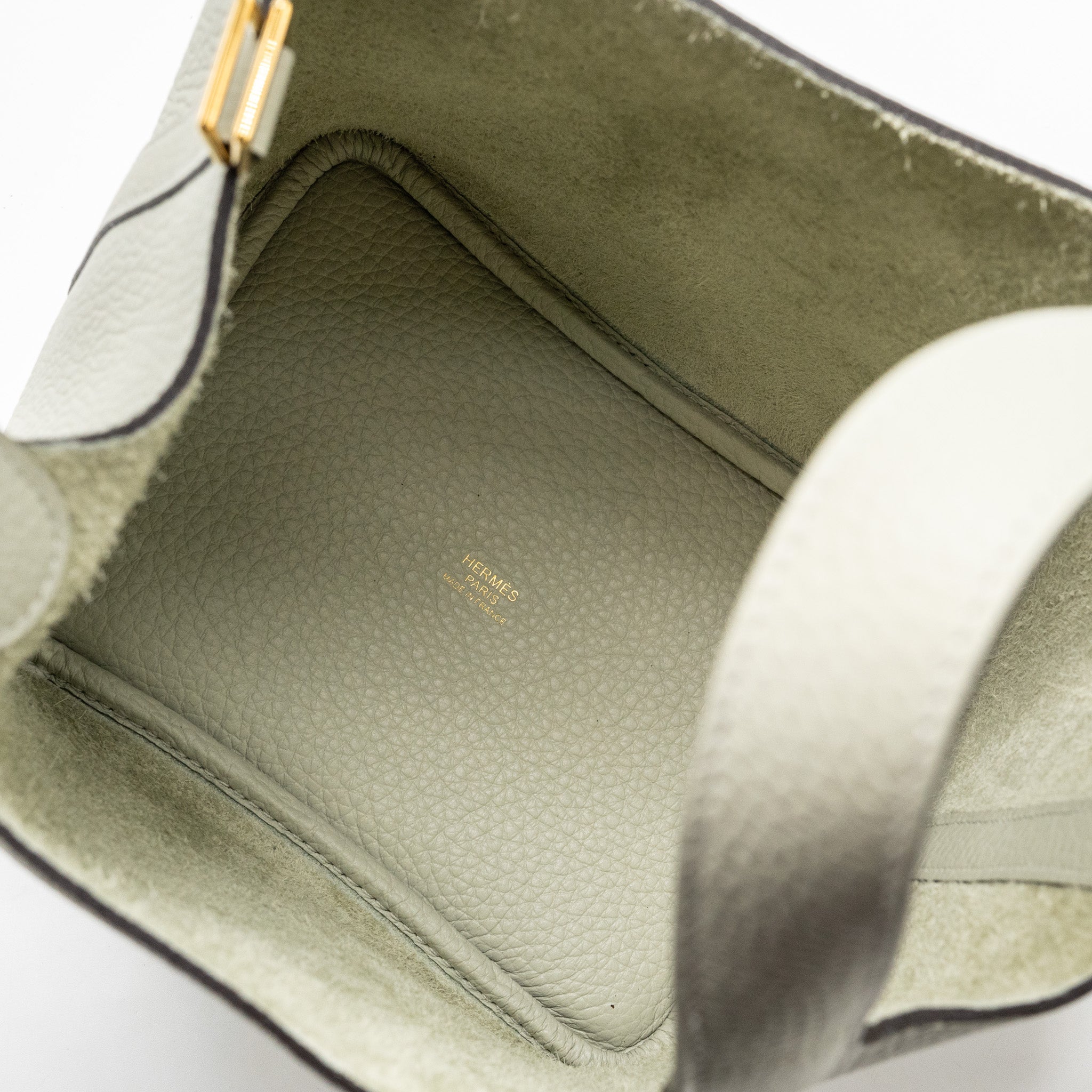 HERMES PICOTIN 18 LOCK BAG CLEMENCE GRIS NEVE GHW