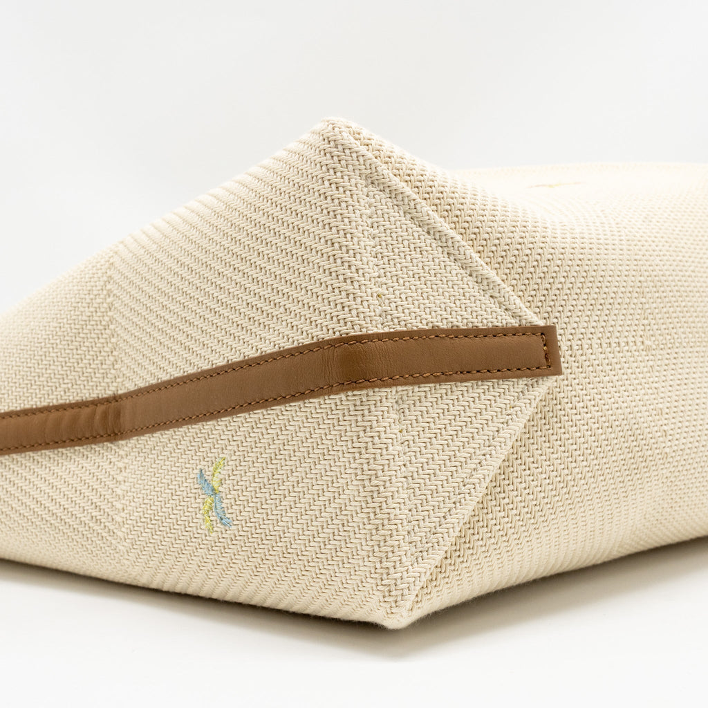 LOEWE SUNA FUJITA LIMITED EDITION MEDIUM PUZZLE FOLD TOTE BAG CANVAS/LEATHER BEIGE/MULTICOLOUR
