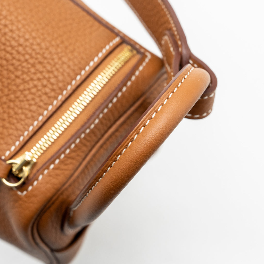 HERMES MINI LINDY CLEMENCE GOLD GHW