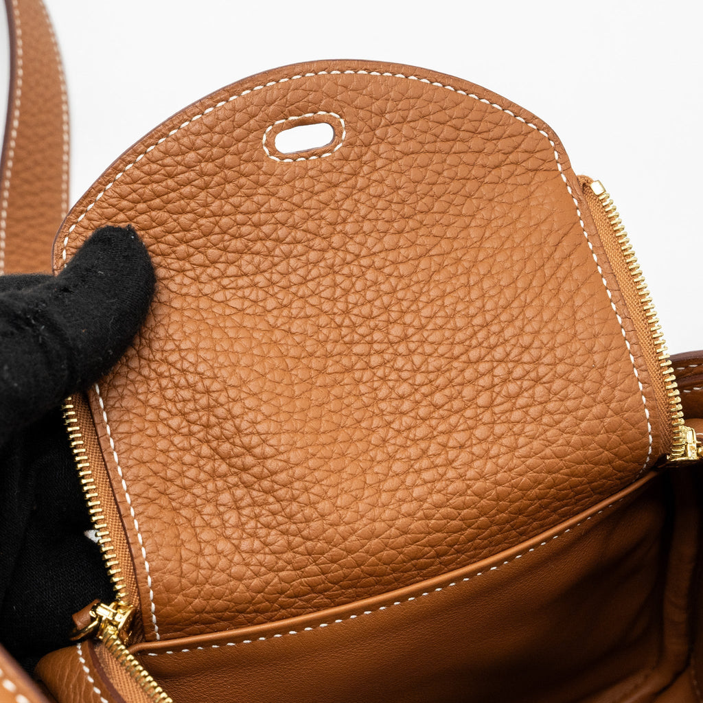 HERMES MINI LINDY CLEMENCE GOLD GHW