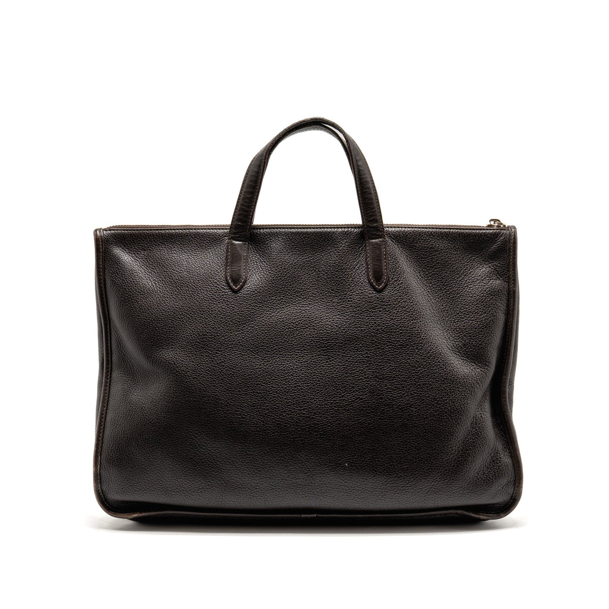 Loewe Anagram Briefcase Grained Calfskin Brown SHW