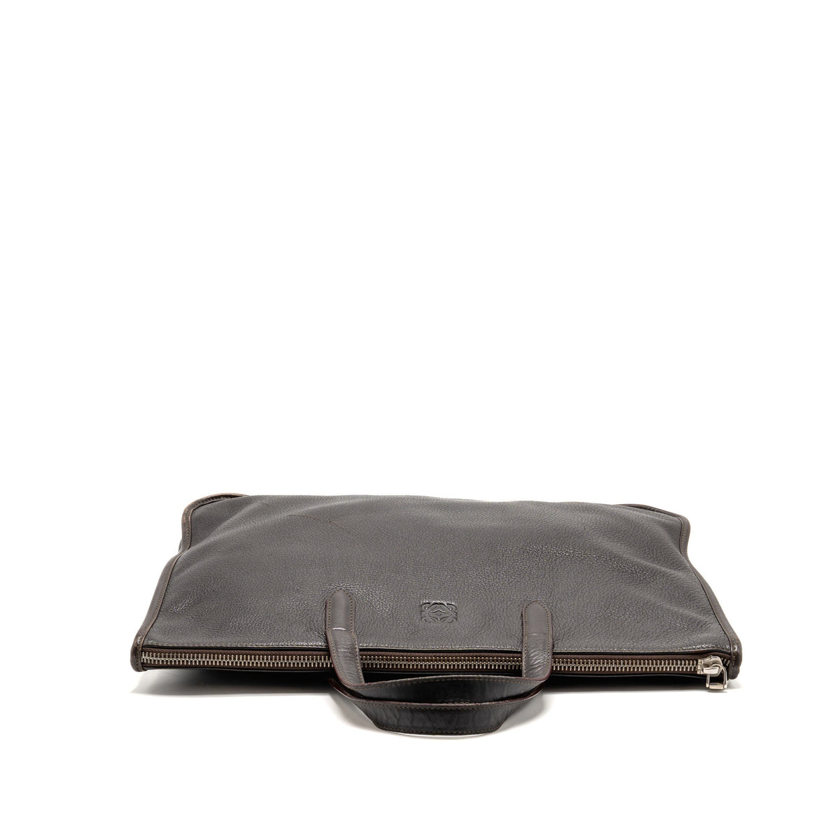 Loewe Anagram Briefcase Grained Calfskin Brown SHW