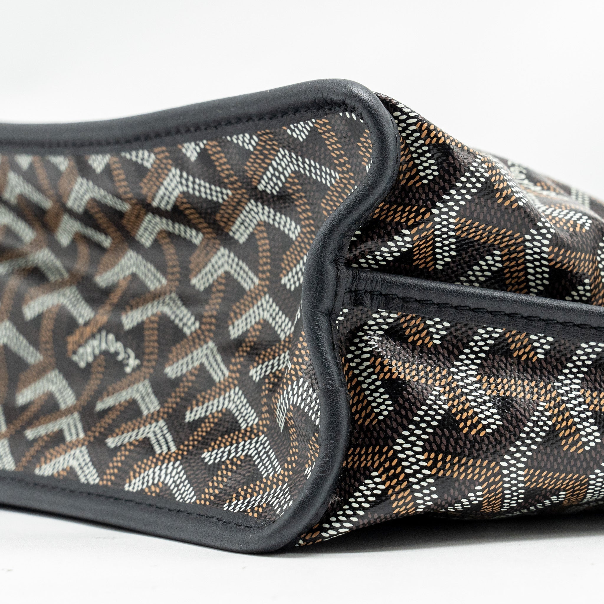GOYARD MINI ANJOU TOTE BAG GOYARDLINE CANVAS / CALFSKIN BLACK SHW