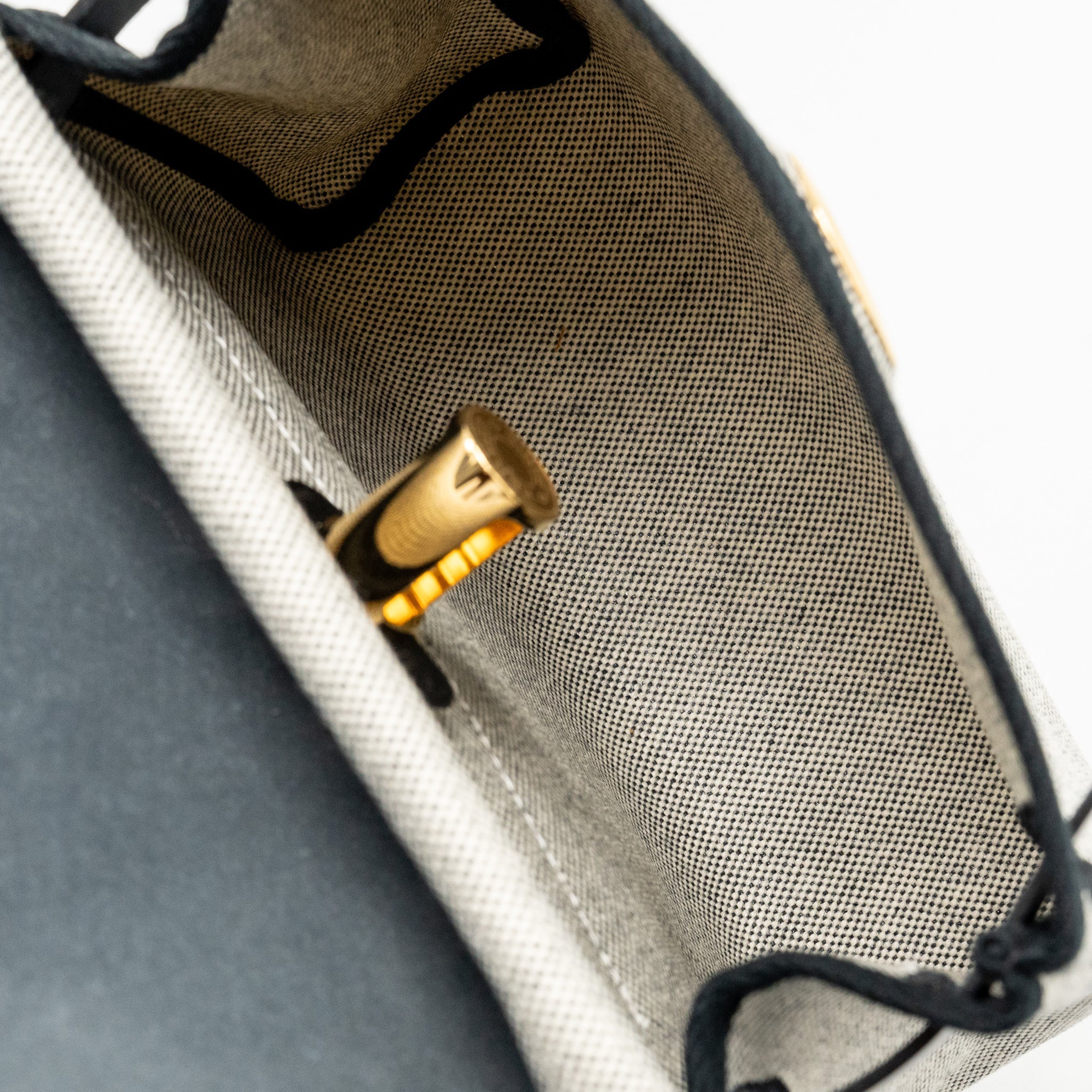 HERMES HERBAG MINI CANVAS/COWHIDE BLACK/ECRU GHW