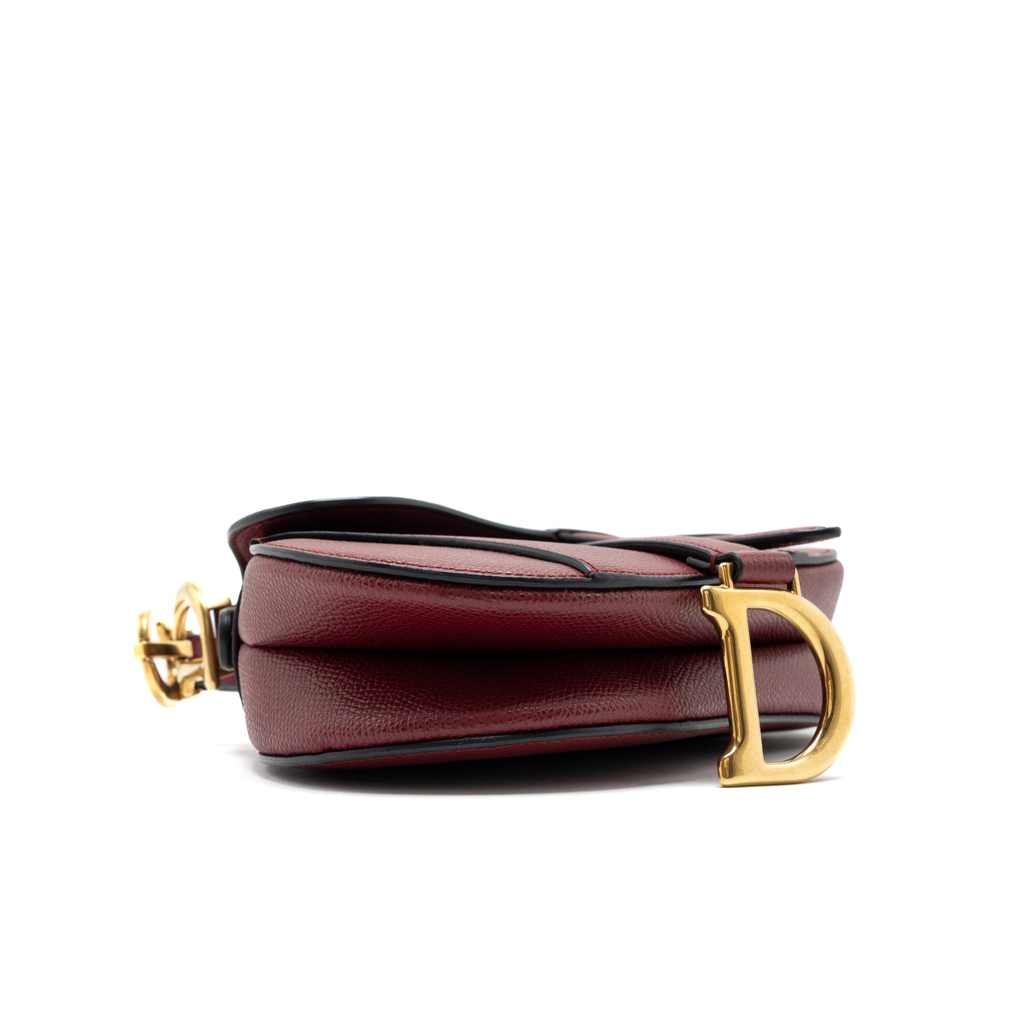 DIOR MINI SADDLE BAG GRAINED CALFSKIN RED GHW
