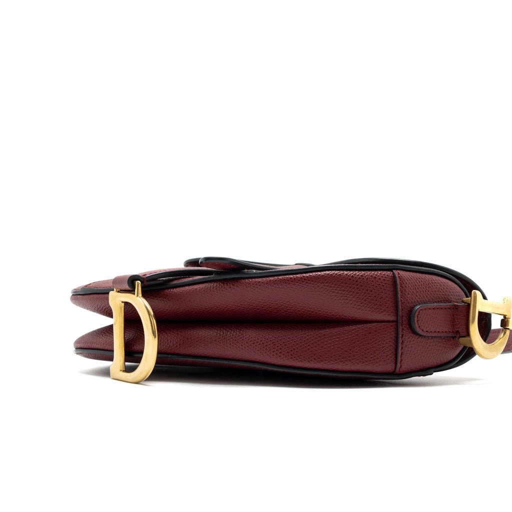 DIOR MINI SADDLE BAG GRAINED CALFSKIN RED GHW