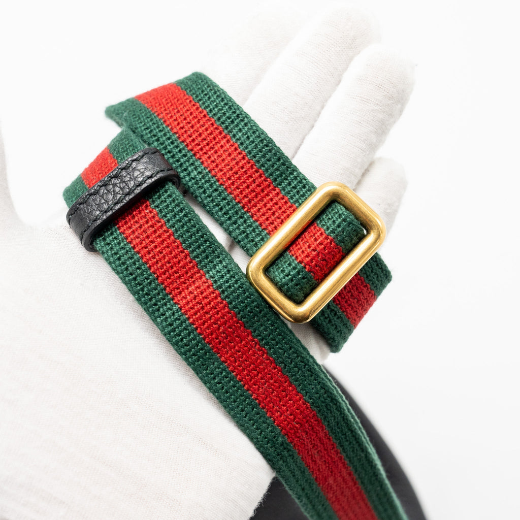 GUCCI MINI PRINT BELT BAG CALFSKIN BLACK GHW