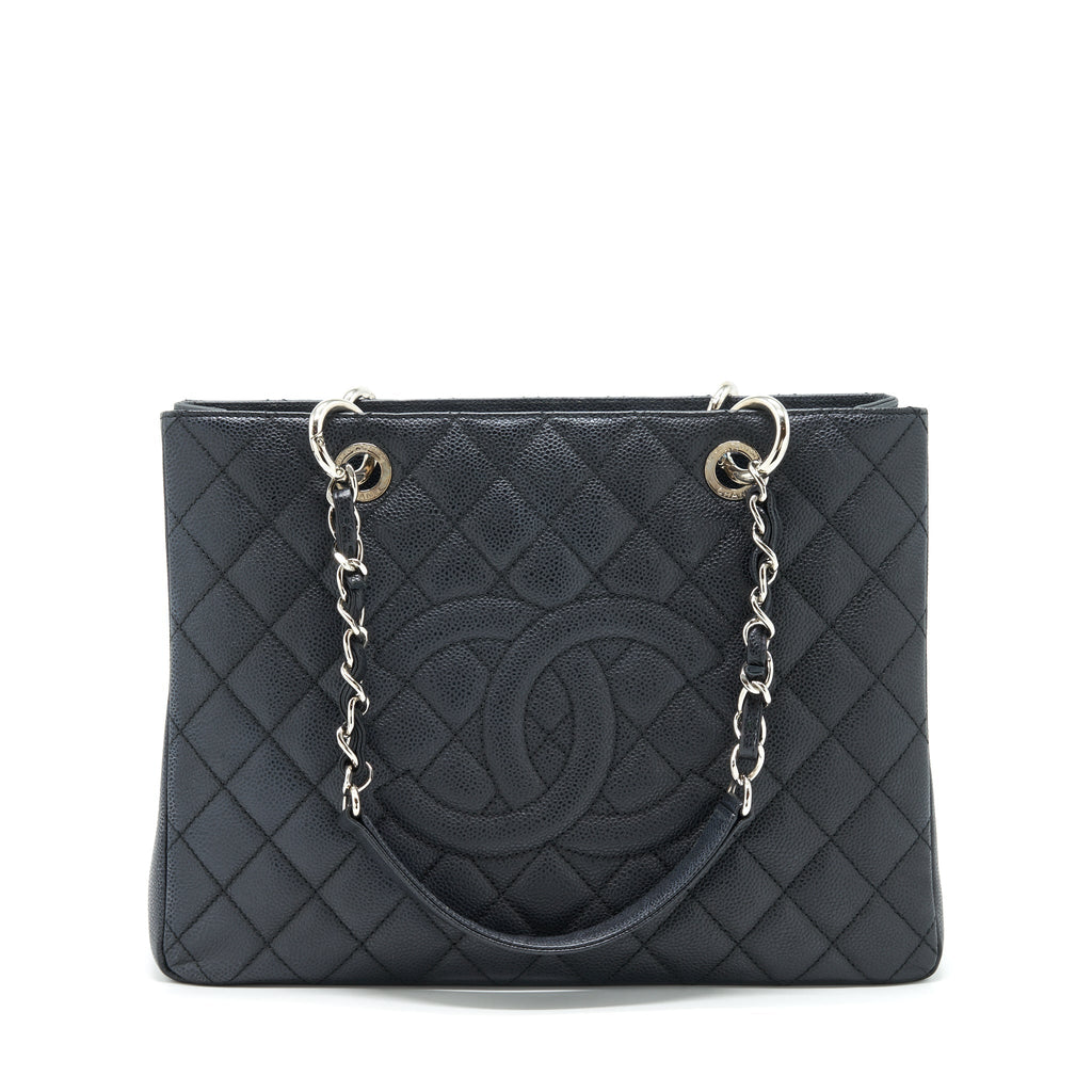 CHANEL GRAND SHOPPING TOTE GST CAVIAR BLACK SHW