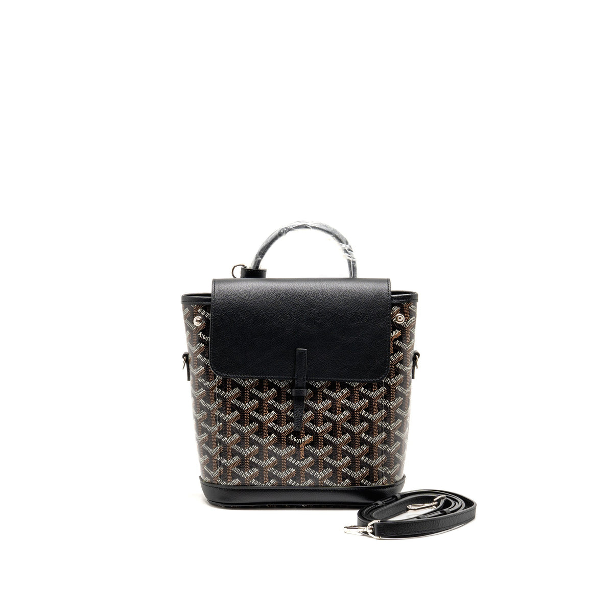 Goyard Mini Alpin backpack goyardline canvas / calfskin black SHW