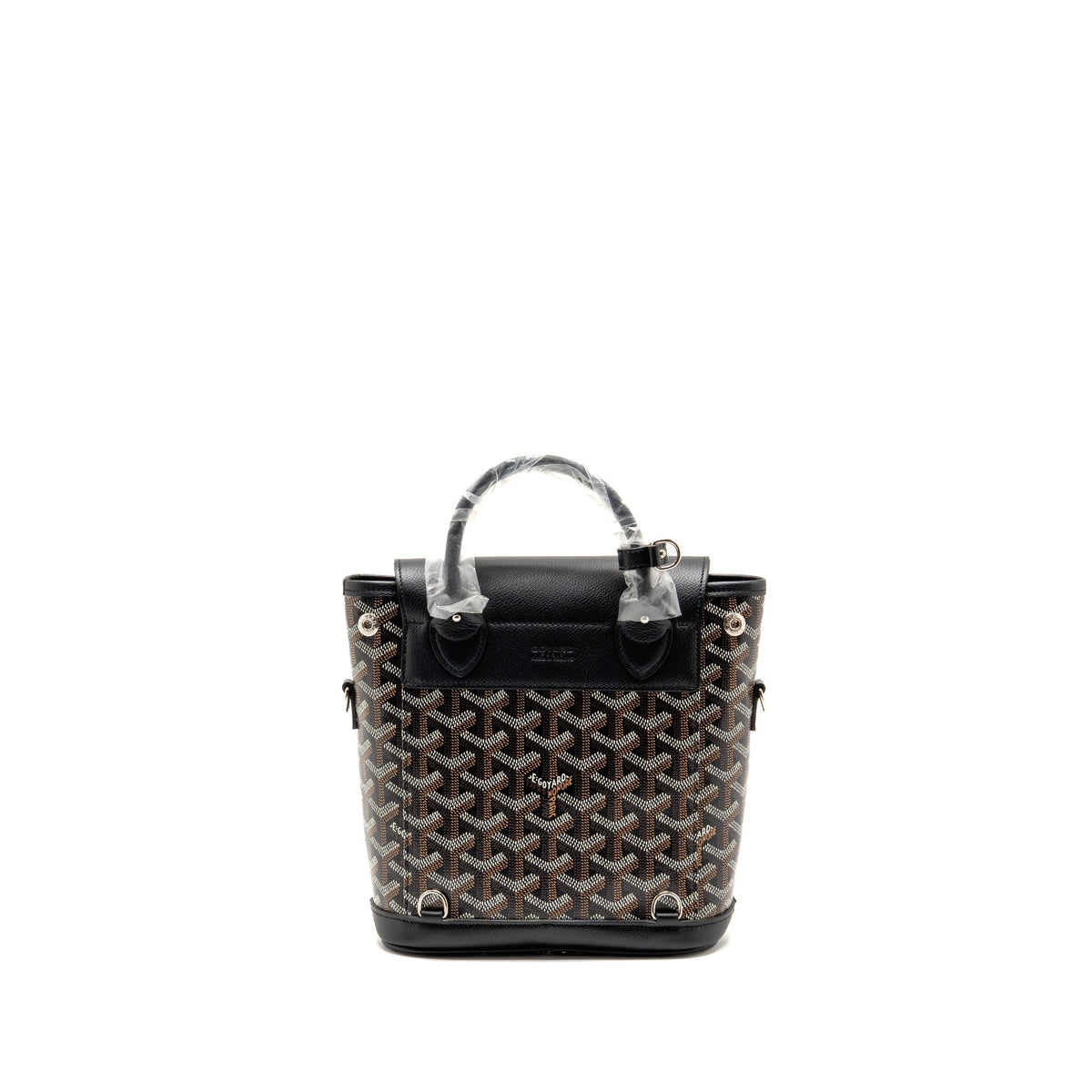 Goyard Mini Alpin backpack goyardline canvas / calfskin black SHW