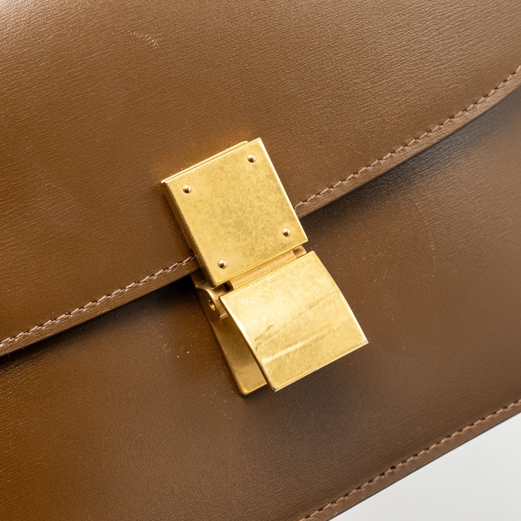 CELINE TEEN CLASSIC BOX BAG CALFSKIN CAMEL GHW