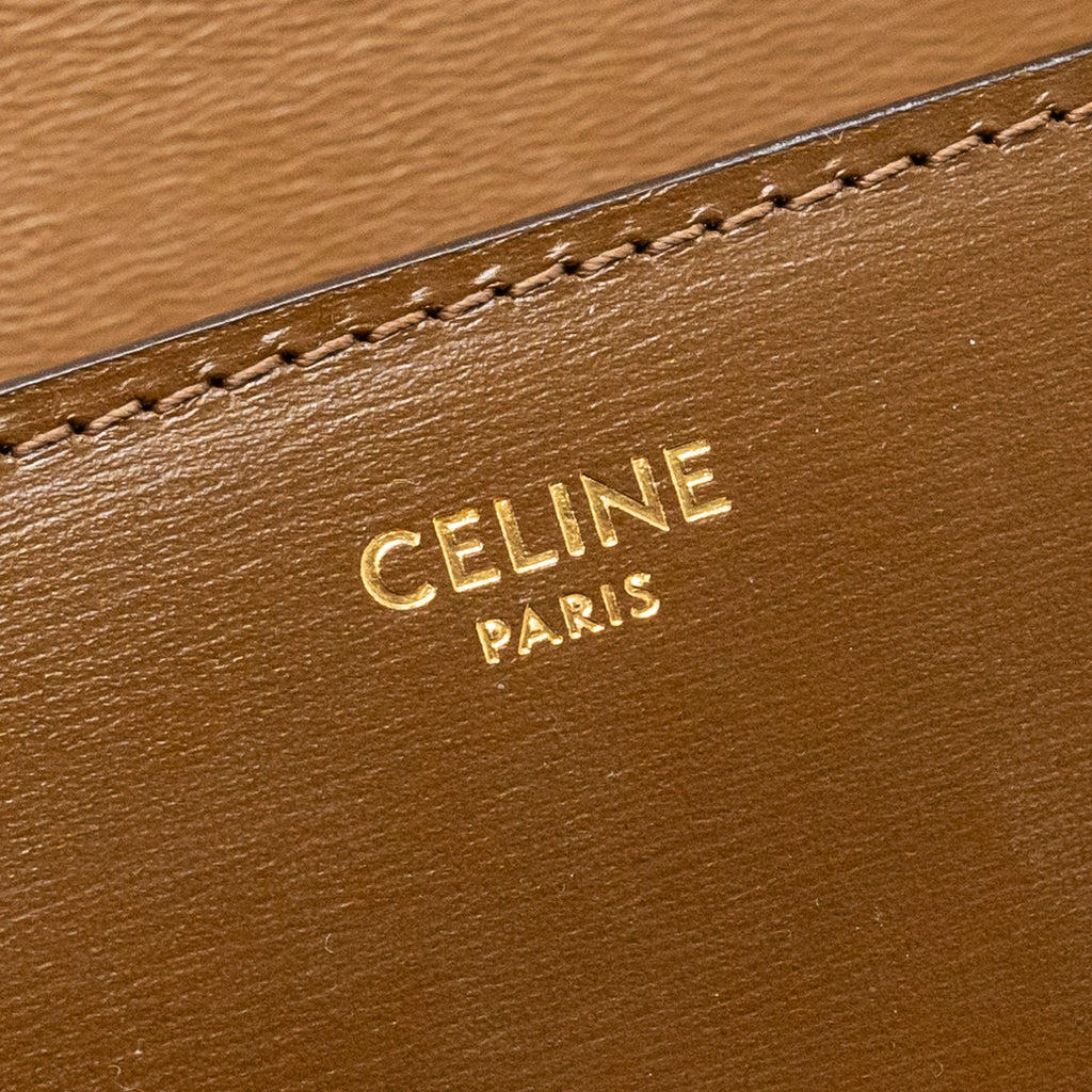 CELINE TEEN CLASSIC BOX BAG CALFSKIN CAMEL GHW