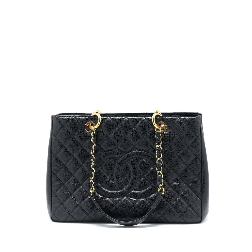 CHANEL GRAND SHOPPING TOTE BAG CAVIAR BLACK GHW
