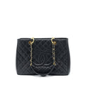 CHANEL GRAND SHOPPING TOTE BAG CAVIAR BLACK GHW