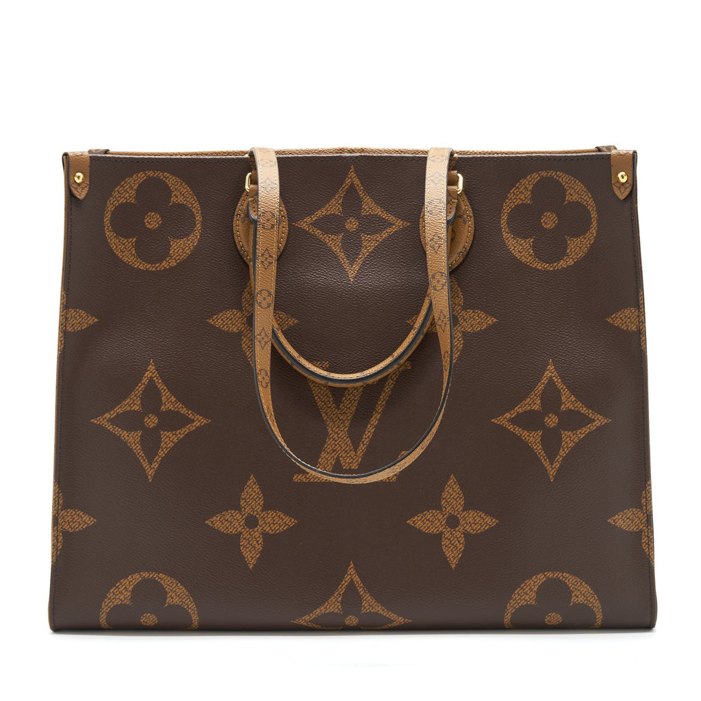 LOUIS VUITTON ON THE GO GM MONOGRAM REVERSE CANVAS GHW
