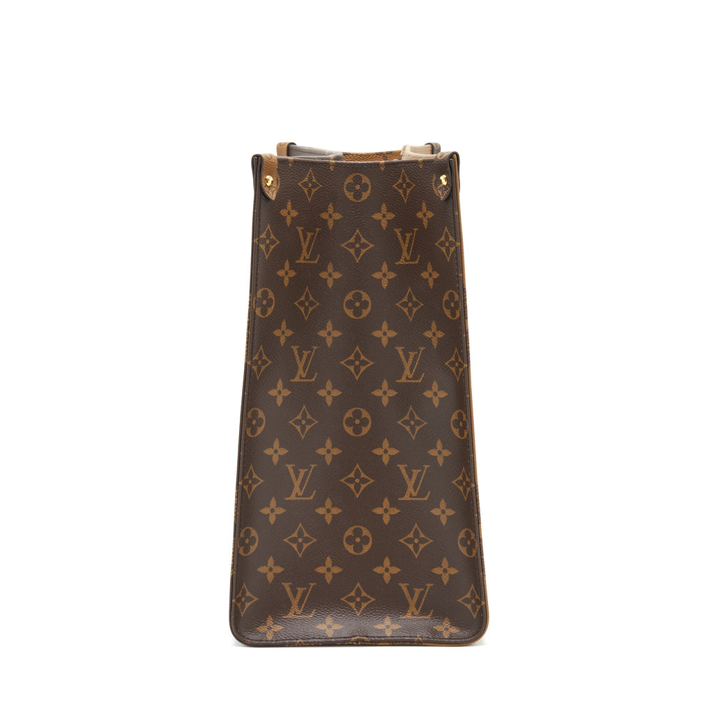 LOUIS VUITTON ON THE GO GM MONOGRAM REVERSE CANVAS GHW