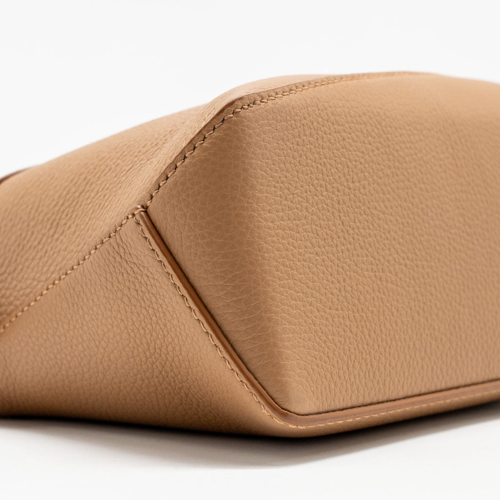 LOEWE MINI PUZZLE BAG SOFT GRAINED CALFSKIN TOFFEE GHW