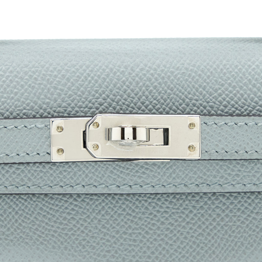 HERMES MINI KELLY II 20CM EPSOM 8U BLUE GLACIER SHW