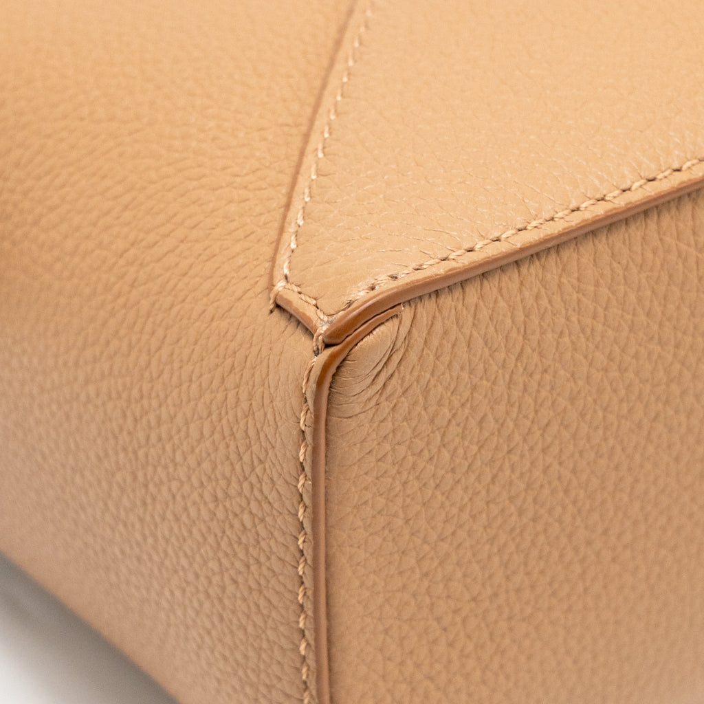 LOEWE MINI PUZZLE BAG SOFT GRAINED CALFSKIN TOFFEE GHW