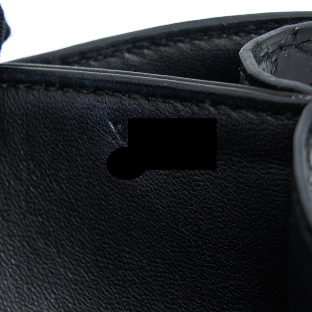 Hermes Constance 24 Shiny Alligator Leather Black GHW