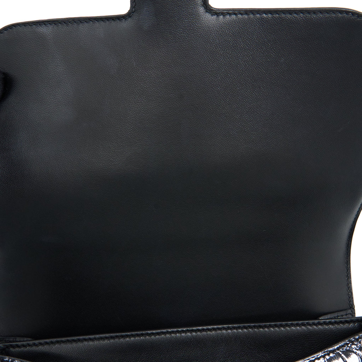 Hermes Constance 24 Shiny Alligator Leather Black GHW
