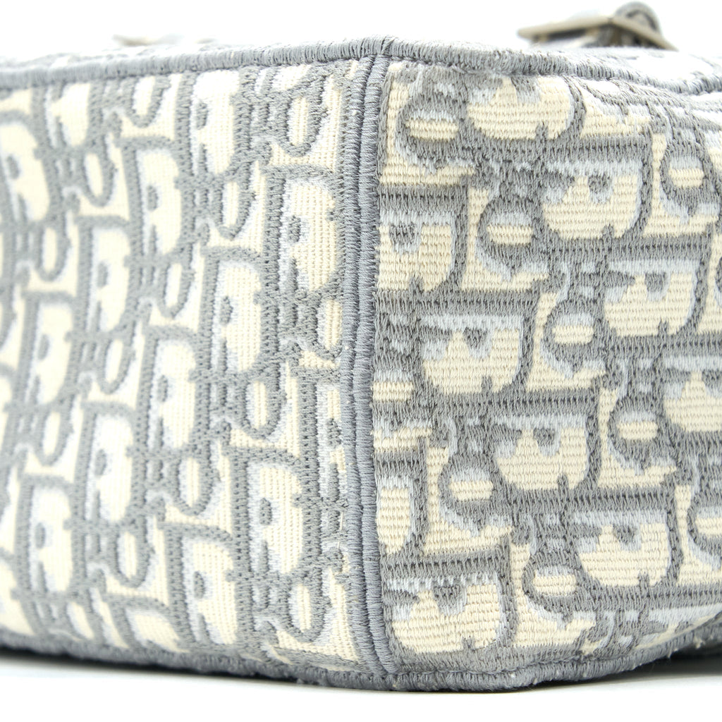 DIOR DIORCAMP MESSENGER BAG OBLIQUE EMBROIDERY LIGHT GREY SHW