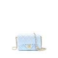 CHANEL 21K MY PERFECT MINI FLAP BAG CAVIAR IRIDESCENT LIGHT BLUE GHW (MICROCHIP)