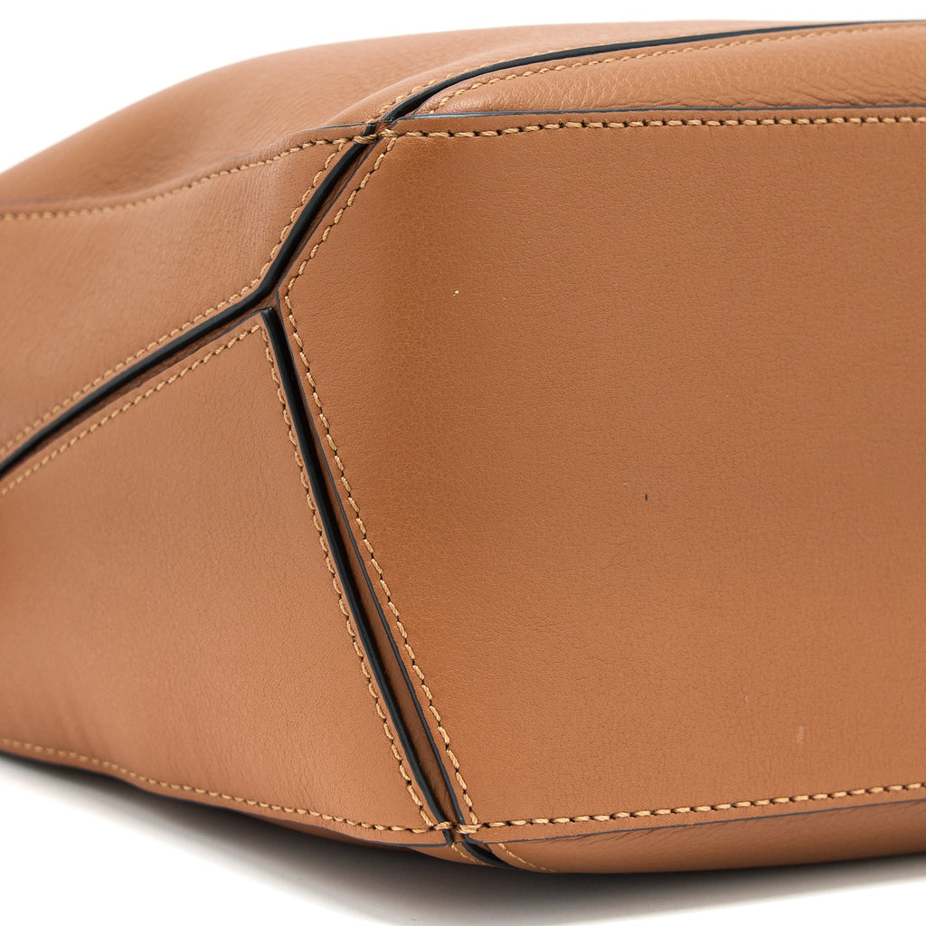 LOEWE SMALL PUZZLE BAG CALFSKIN TAN SHW