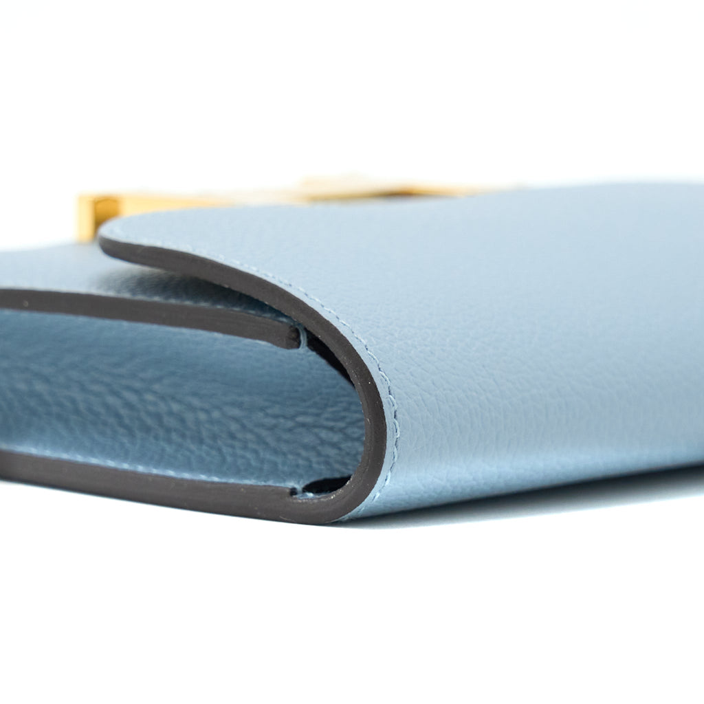 Hermes Constance Slim Evercolor J7 Bleu Lin GHW