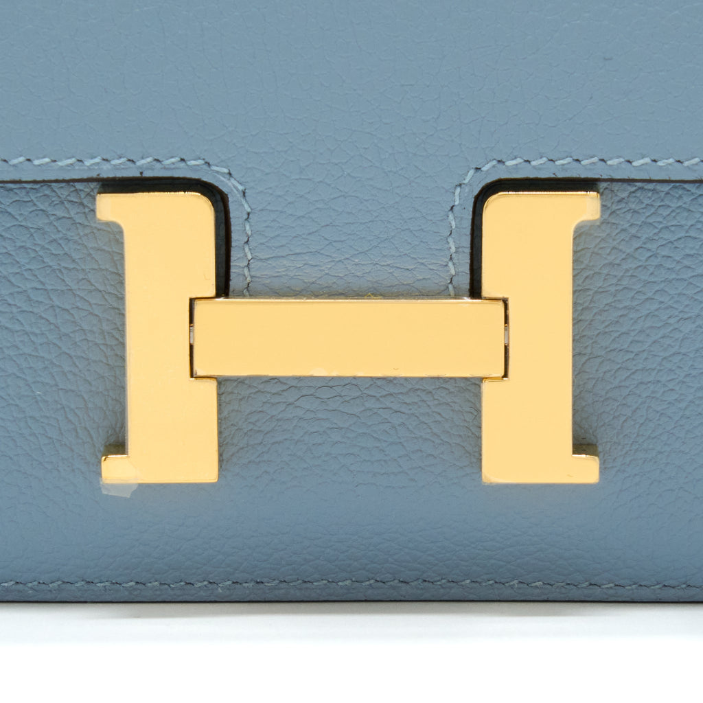 Hermes Constance Slim Evercolor J7 Bleu Lin GHW