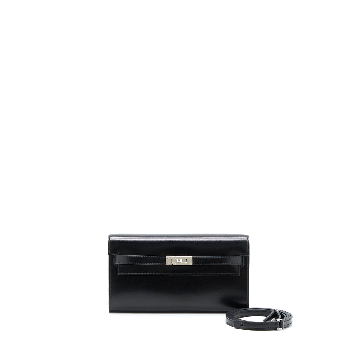 Hermes Kelly To Go Box Leather Black SHW