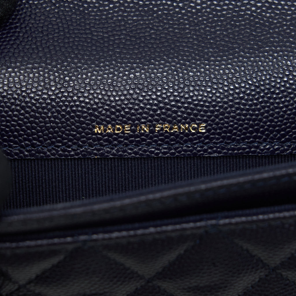 CHANEL CLASSIC FLAP CARD HOLDER CAVIAR NAVY LGHW