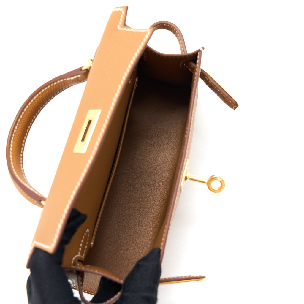 Hermes Mini Kelly Epsom Gold GHW