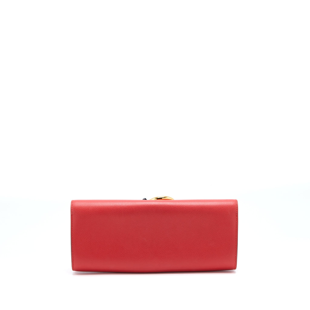 Hermes Egee Clutch Orange Red GHW