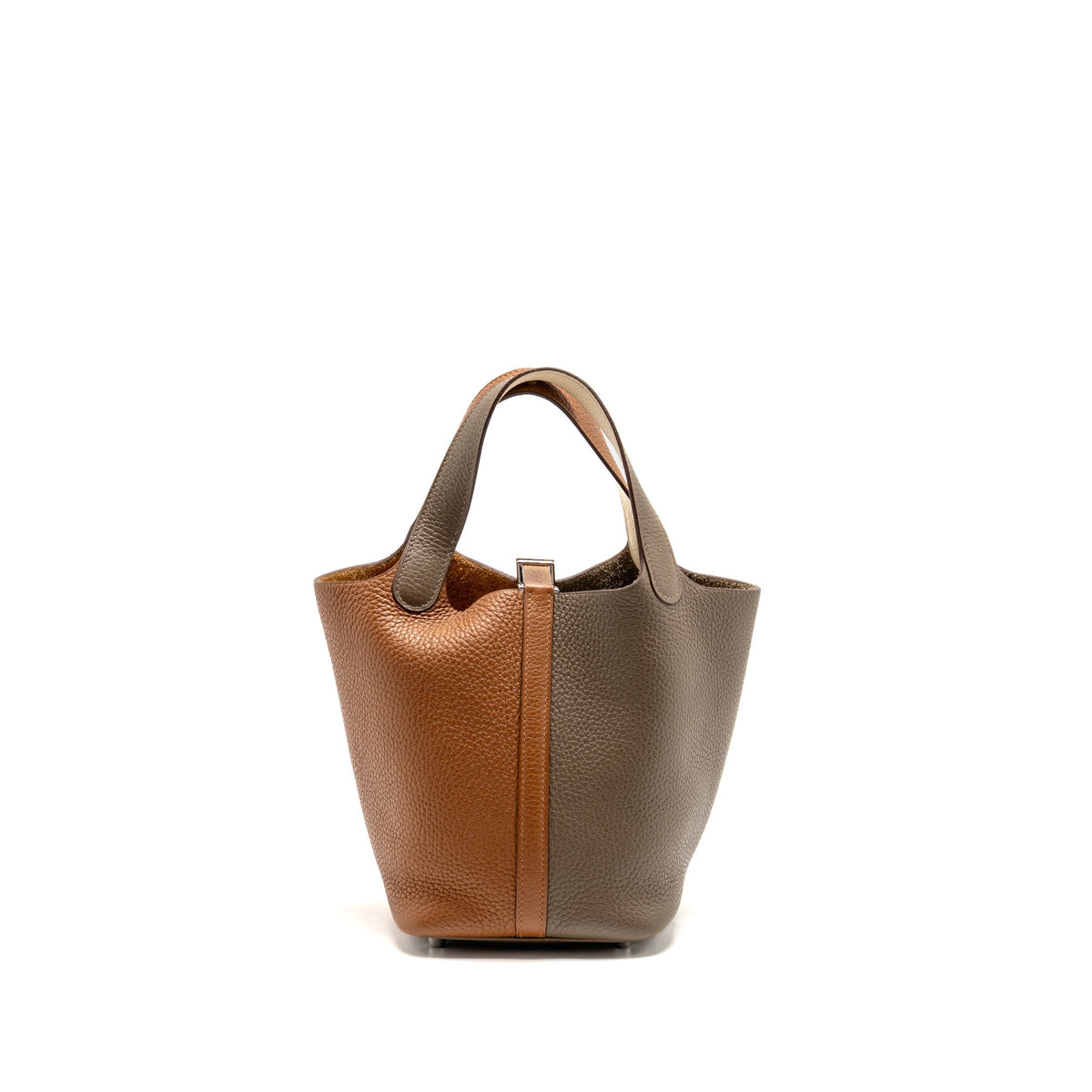 Hermes Picotin 18 Lock Bag Clemence Gold/ Etoupe/ Nata SHW
