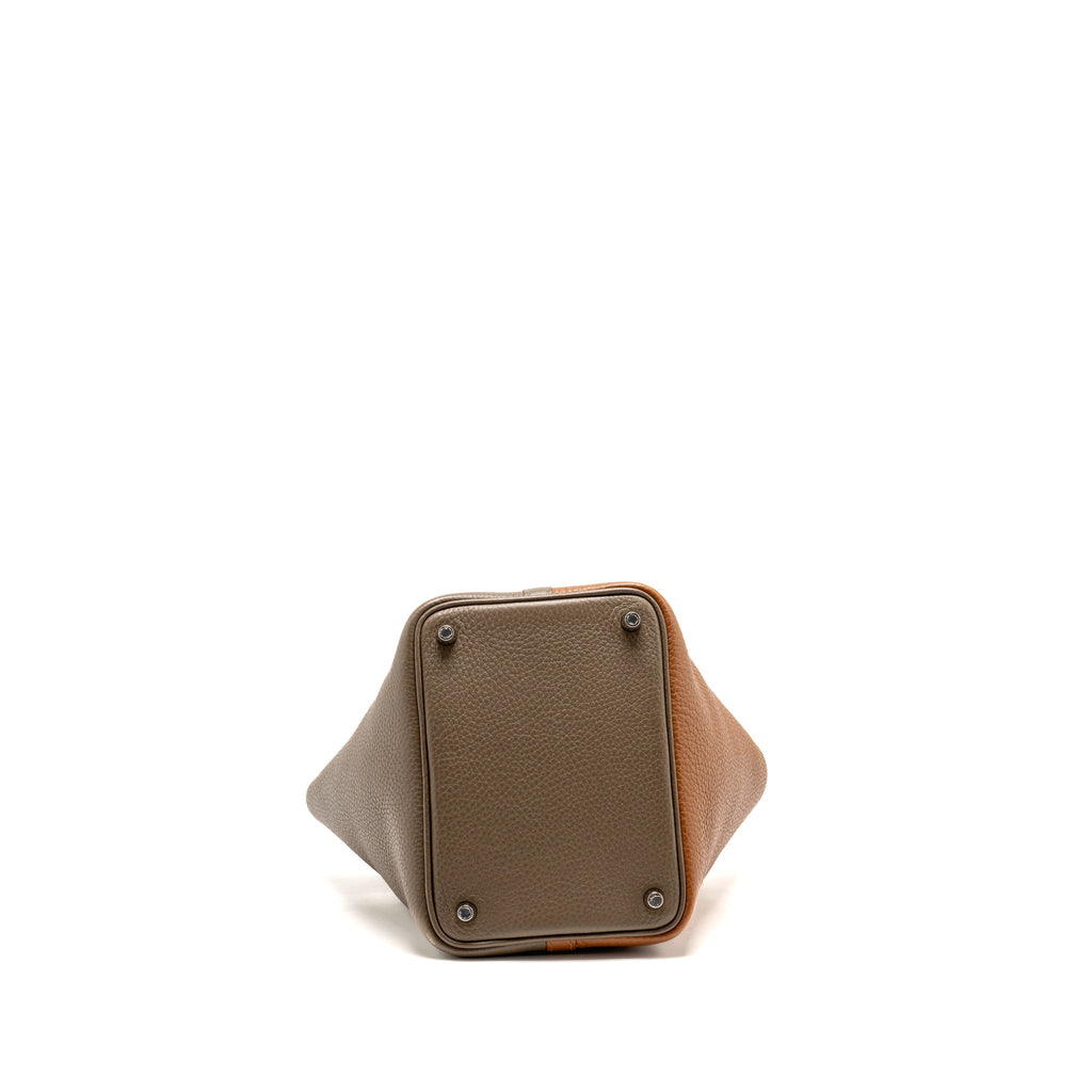 Hermes Picotin 18 Lock Bag Clemence Gold/ Etoupe/ Nata SHW