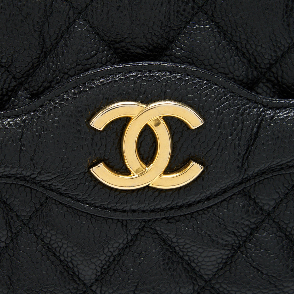 CHANEL SHOPPING TOTE BAG CAVIAR BLACK GHW