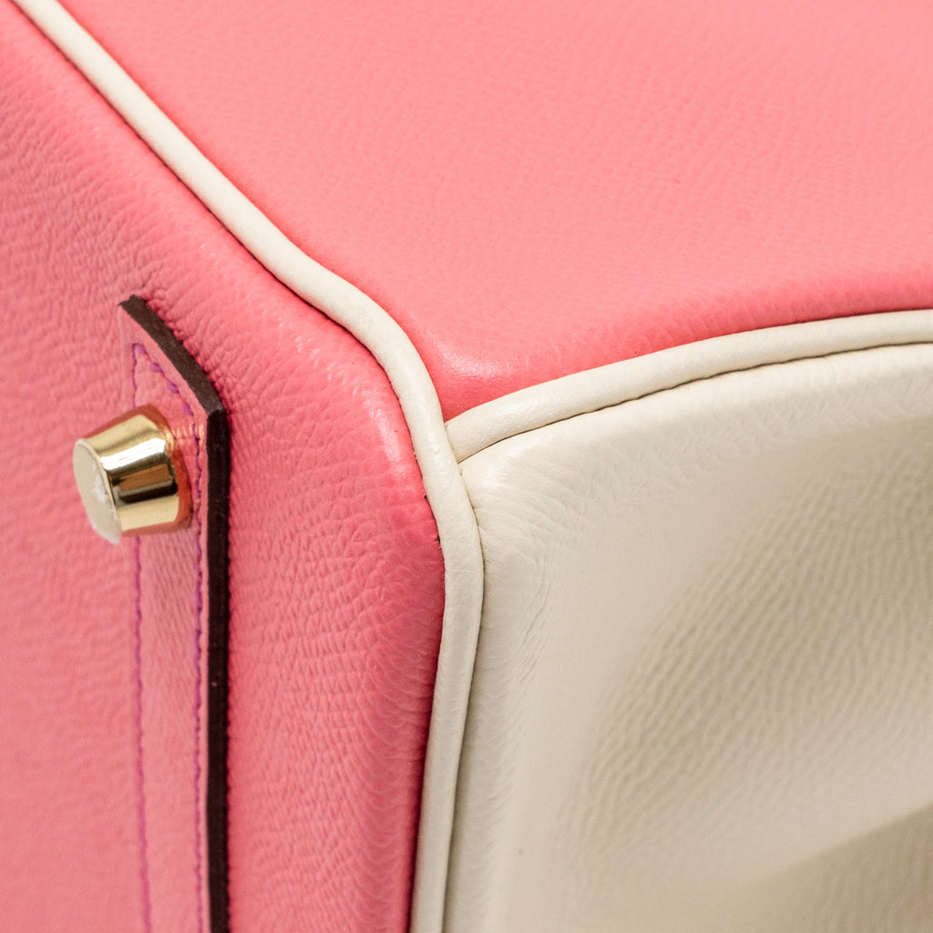 Hermes Birkin 30 special order epsom rose azalee / craie LGHW