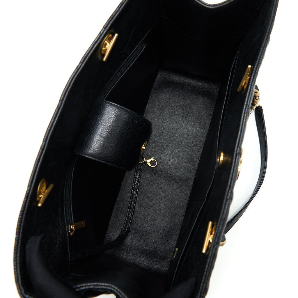 CHANEL SHOPPING TOTE BAG CAVIAR BLACK GHW