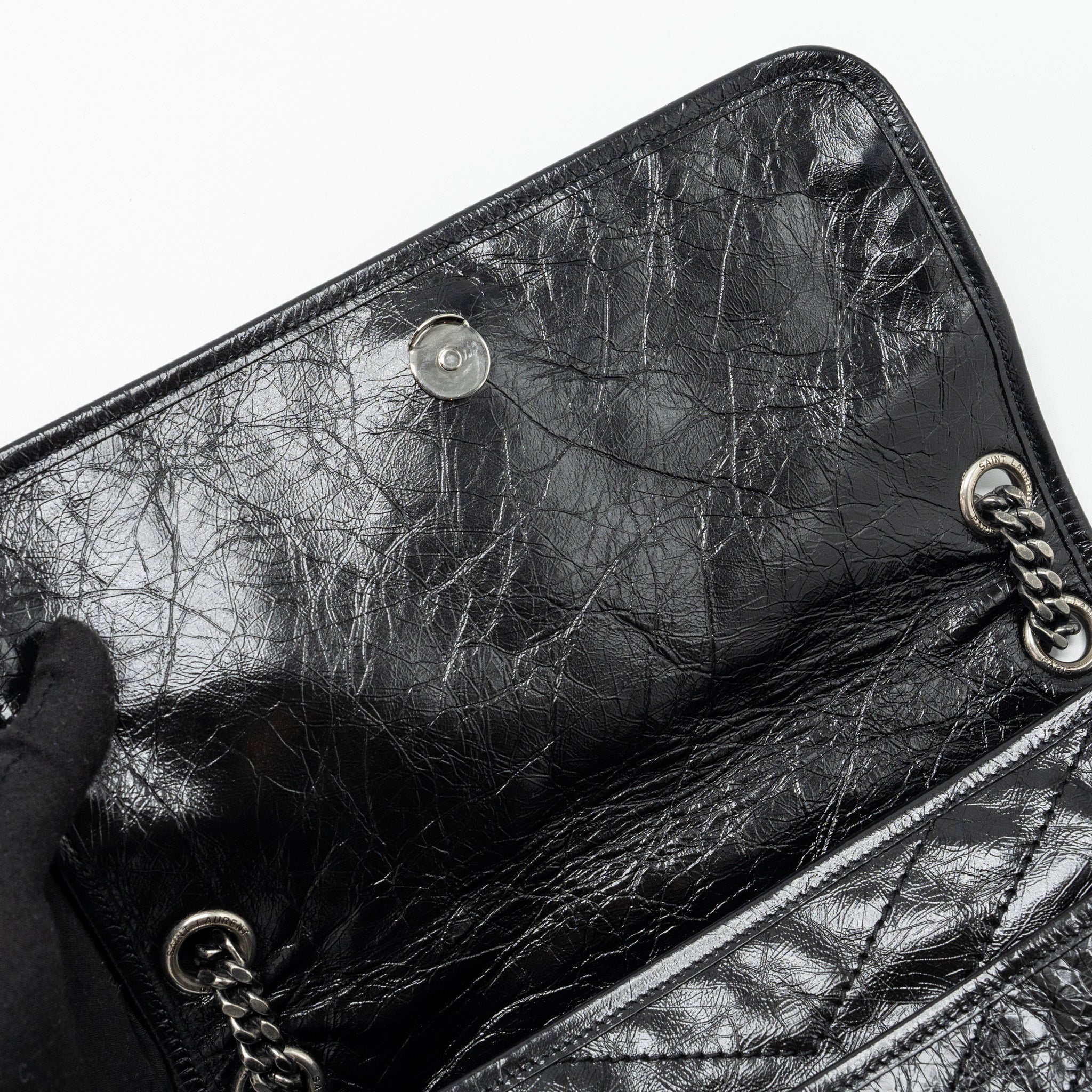 SAINT LAURENT MEDIUM NIKI CALFSKIN BLACK RUTHENIUM HARDWARE