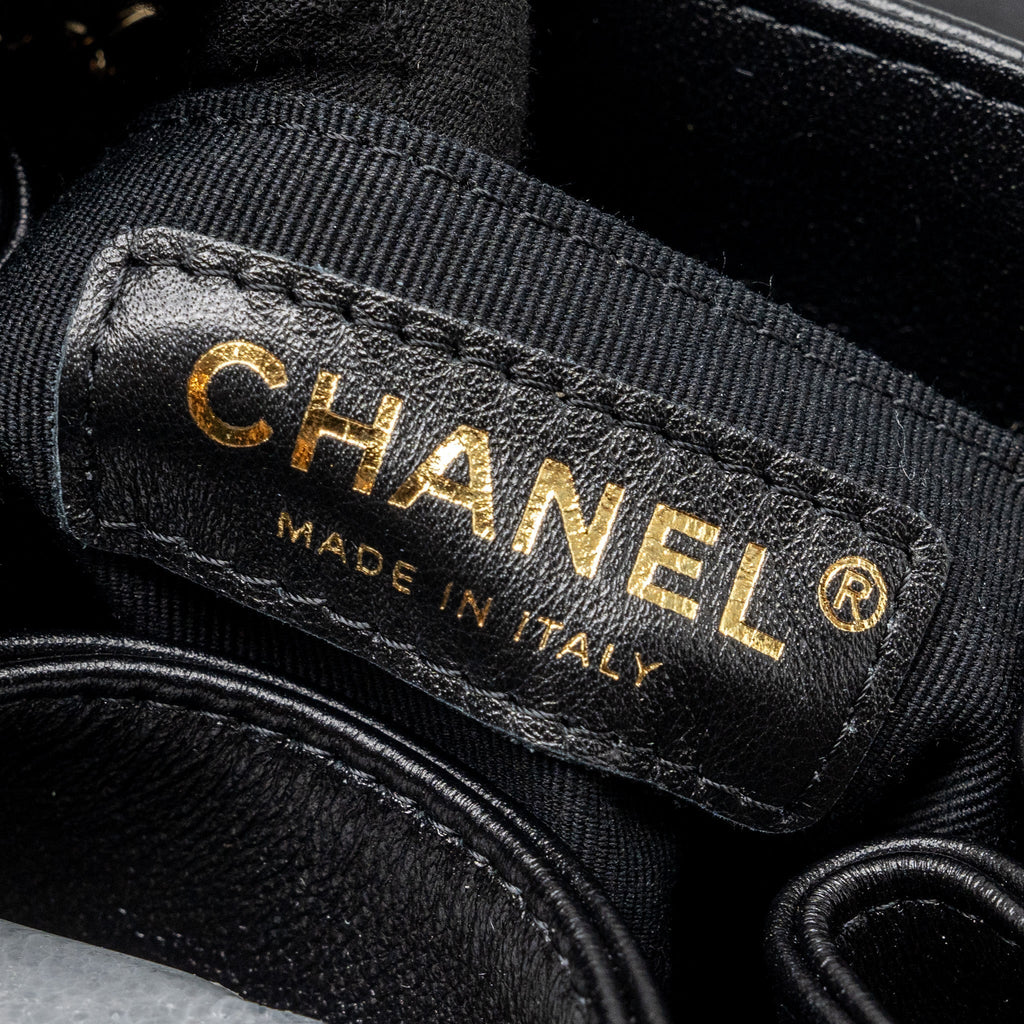 CHANEL 24P MINI DUMA BACKPACK CALFSKIN BLACK LGHW (MICROCHIP)