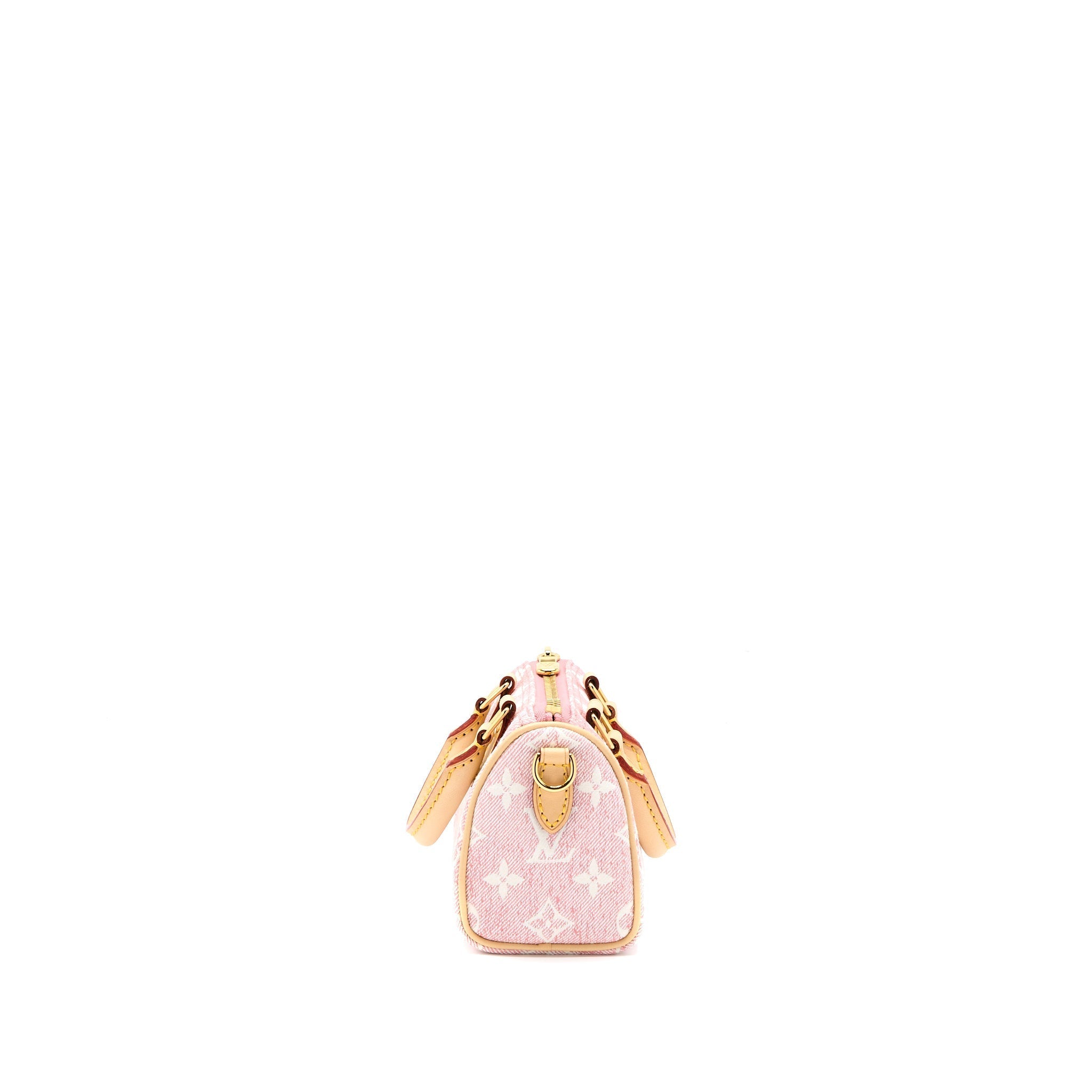 LOUIS VUITTON NANO SPEEDY DENIM MONOGRAM PINK GHW