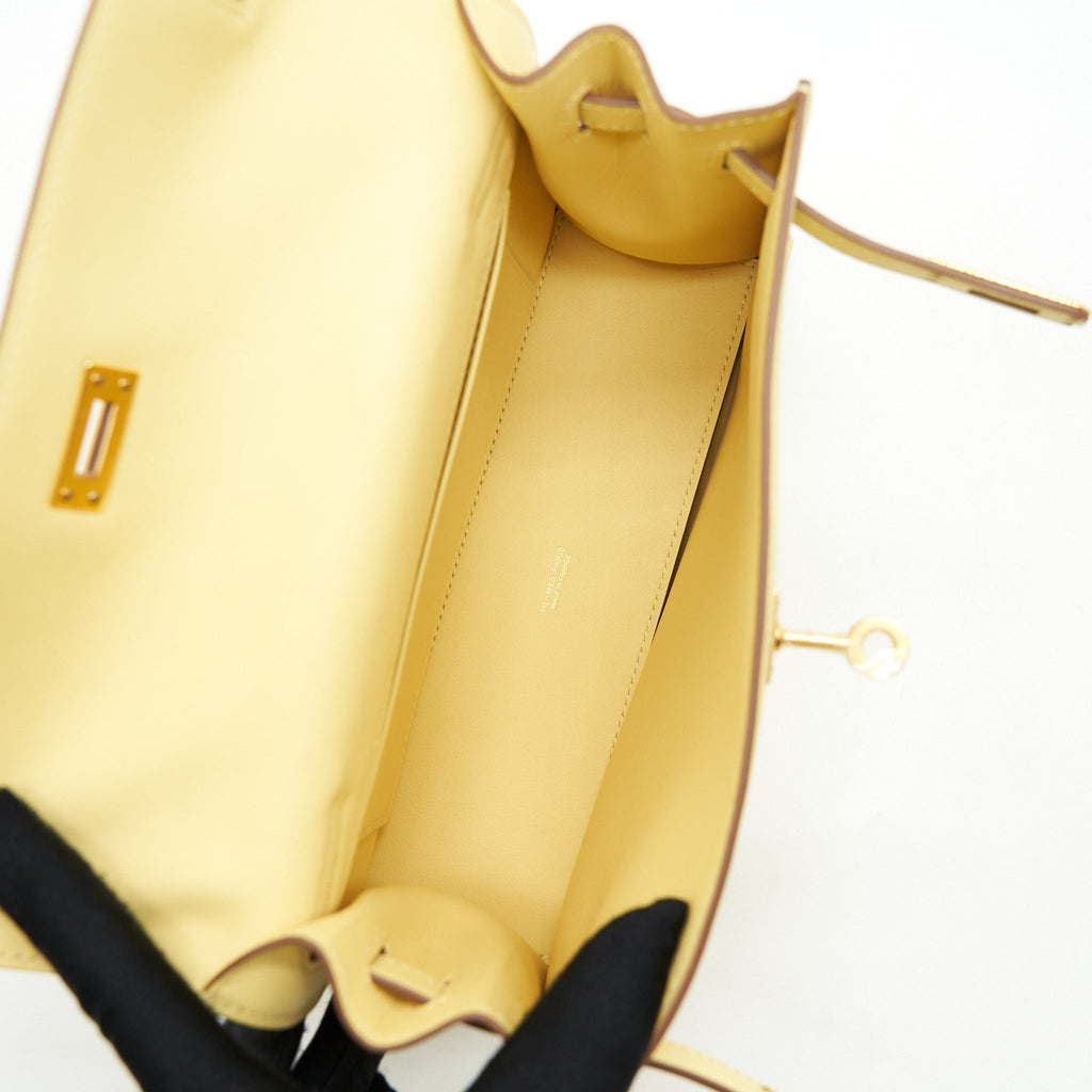 Hermes Kelly Danse Swift 1Z Jaune Poussin GHW