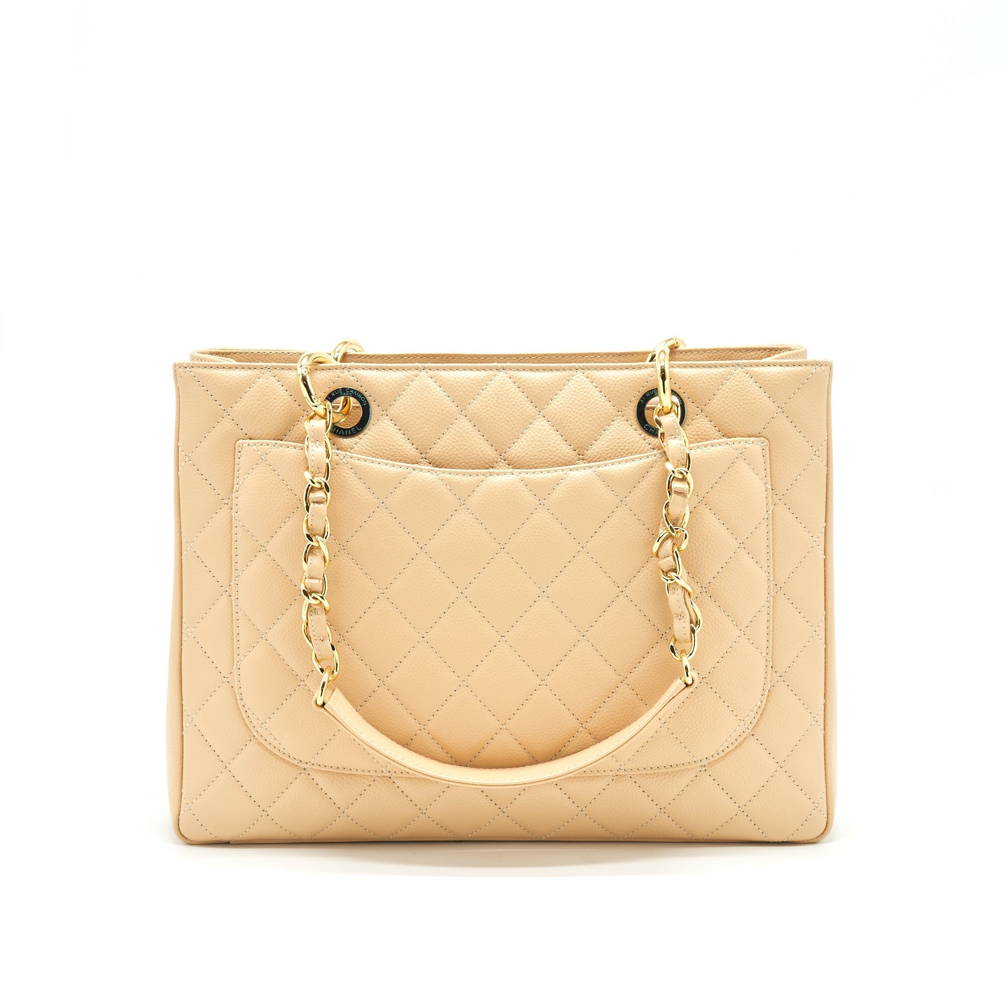 CHANEL GRAND SHOPPING TOTE BAG BEIGE WITH GHW