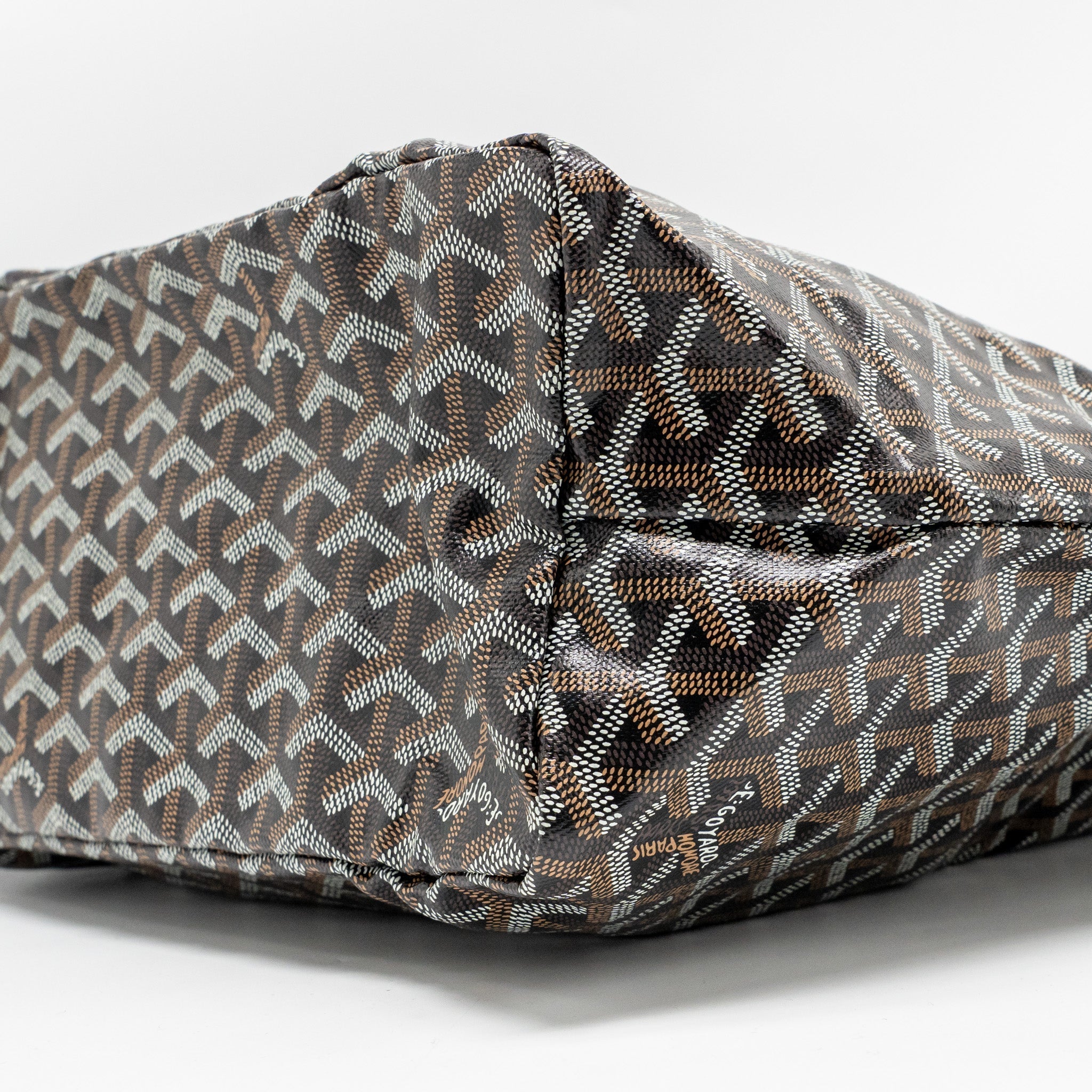 GOYARD SAINT LOUIS PM TOTE BAG GOYARDINE CANVAS/CALFSKIN BLACK SHW